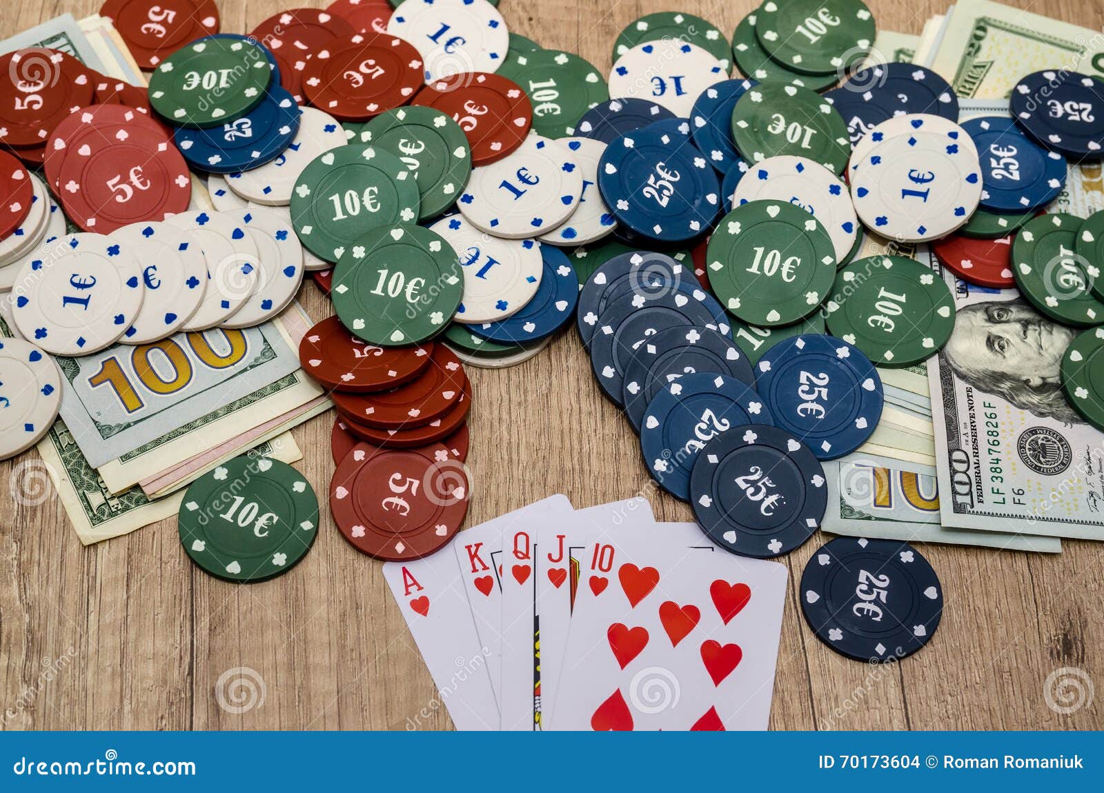 Chips and Cards for Poker with Money Stock Photo Image of lucky