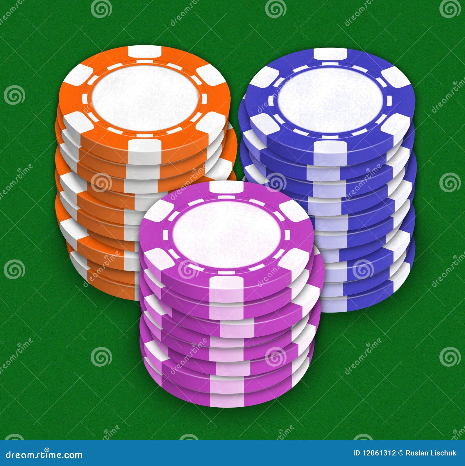 Chips for Playing a Poker and Roulette Stock Illustration