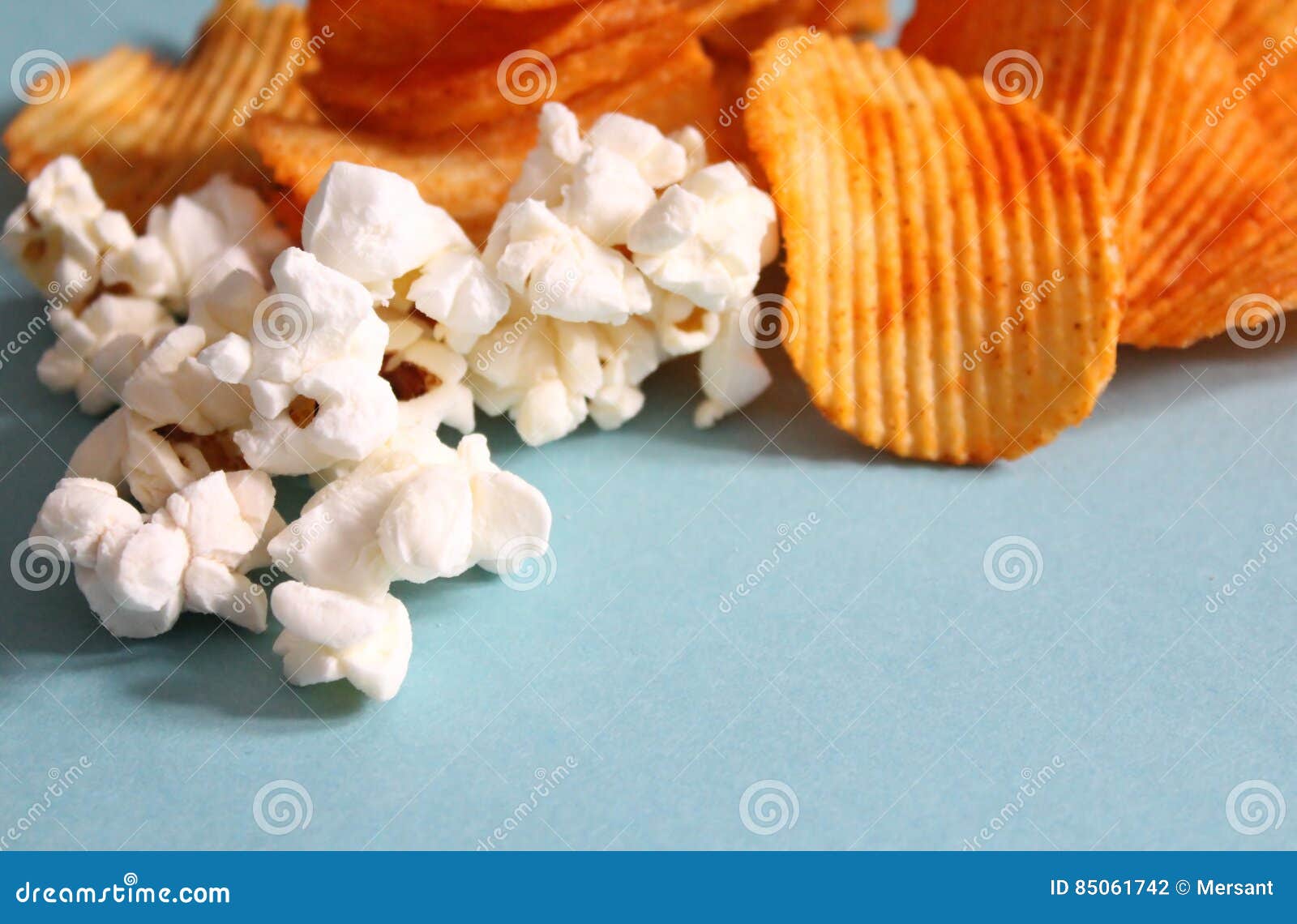 Chips and popcorn stock photo. Image of popcorns, unhealthy 85061742
