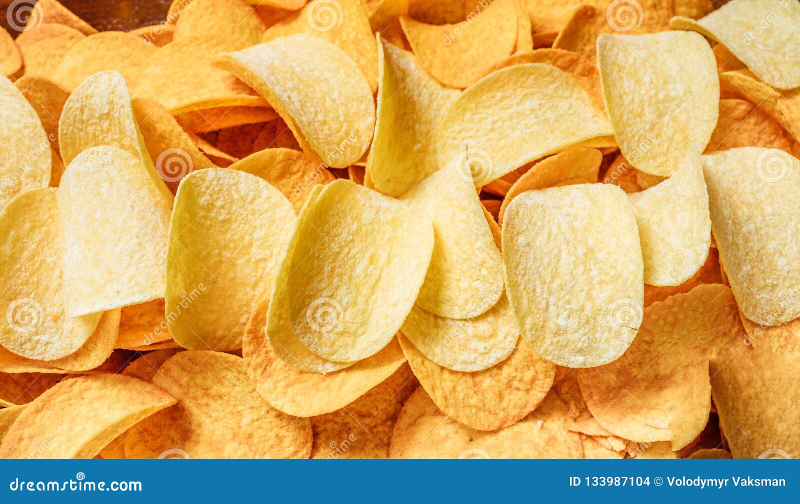 Chips Texture Crisp Potato Background of Golden Unhealthy Food . Stock ...