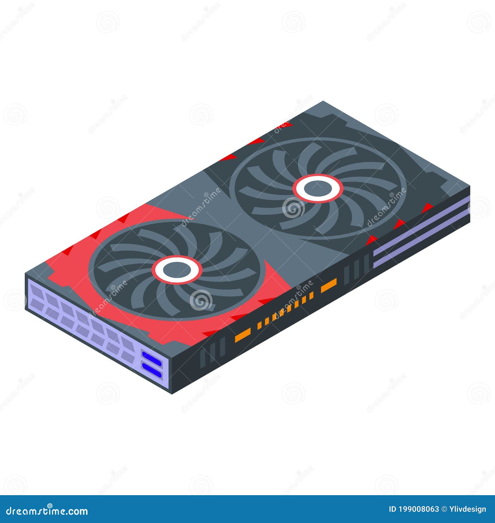 Chipset Graphic Card Icon, Isometric Style Stock Vector Illustration