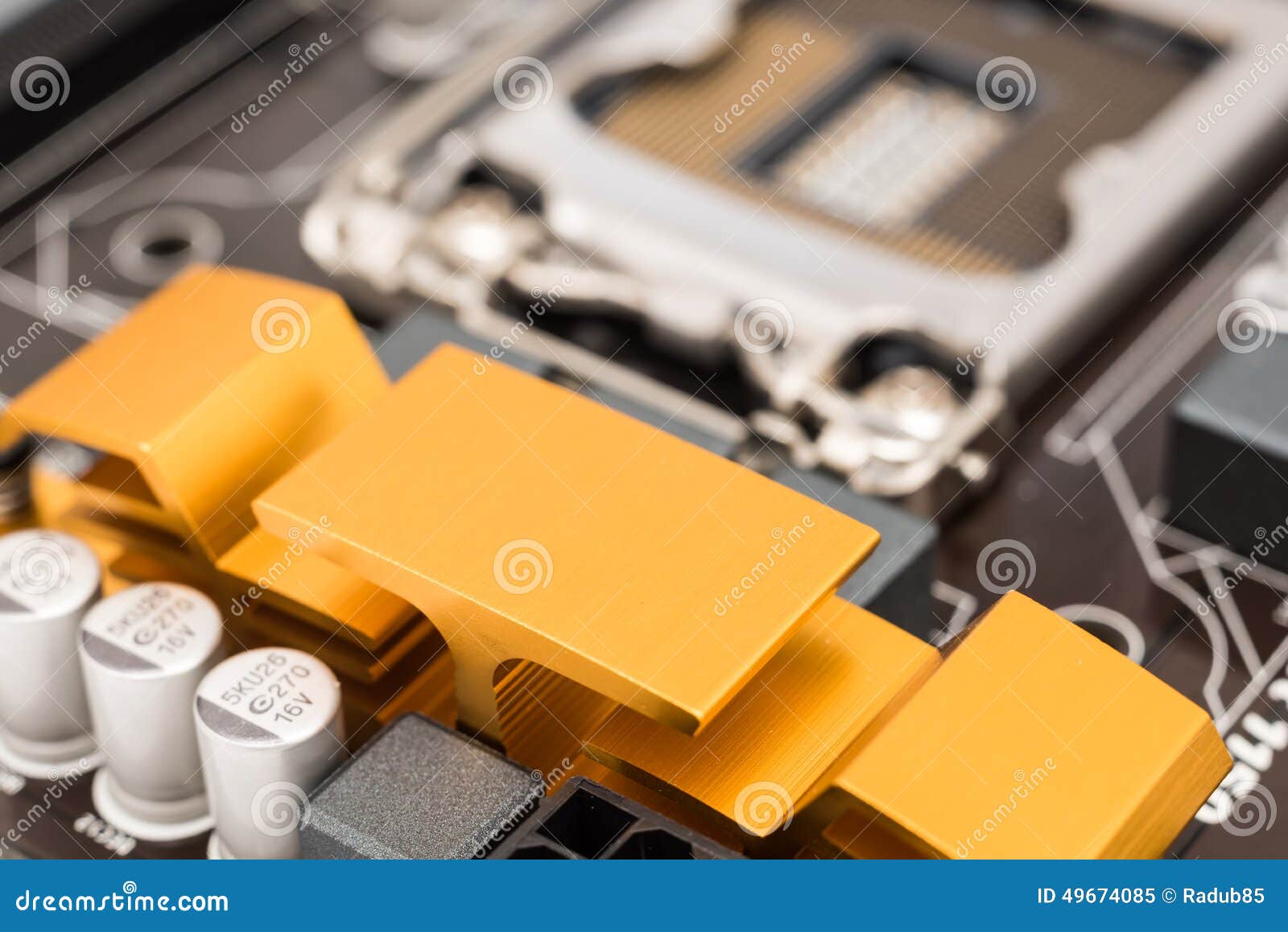 Chipset Heatsink on Motherboard Stock Image Image of card, electric