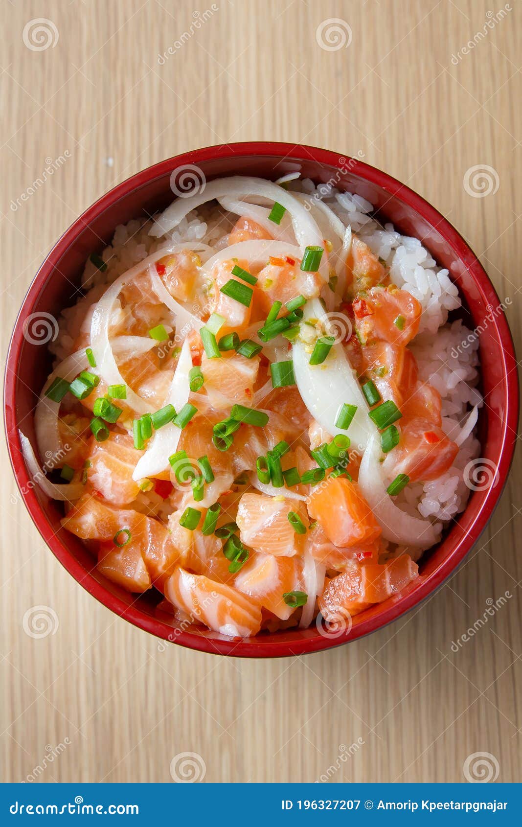 Chirashi Salmon Japanese Food Donburi Stock Image Image of meal