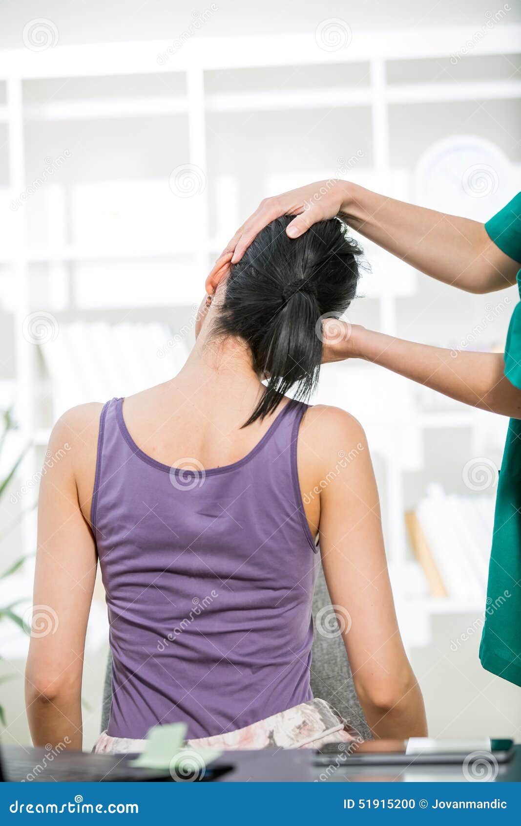 Chiropractor Adjusting Neck Muscles To Female Stock Photo Image of
