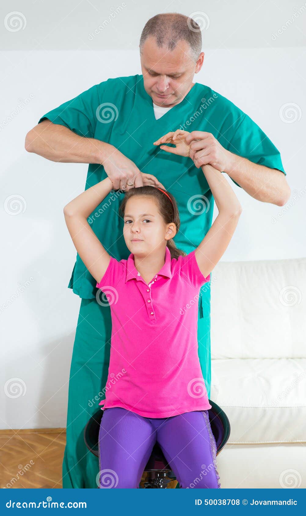 Chiropractor Doing Adjustment on Female Patient Stock Photo Image of
