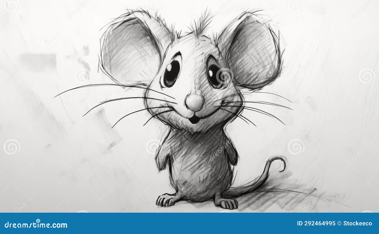 chisel: a depth of field sketch of a cute little mouse