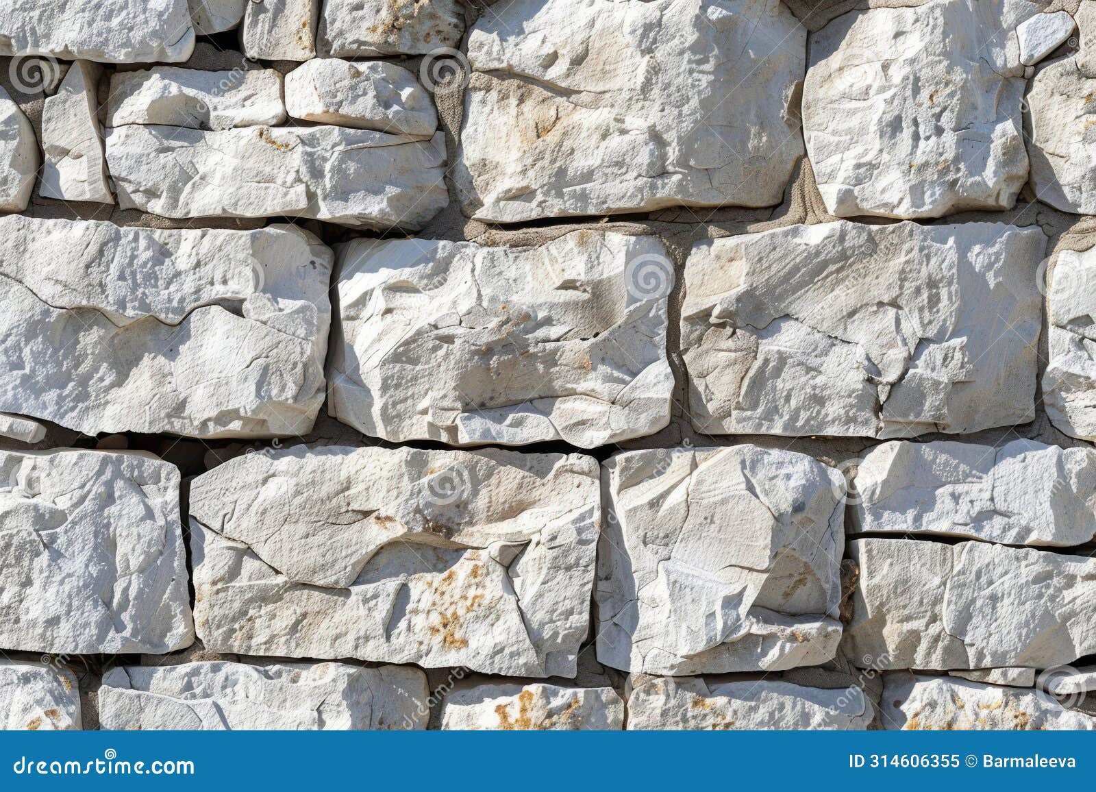 Chiseled Stone Wall. Detail of a Wall Made of Limestone Bricks Stock