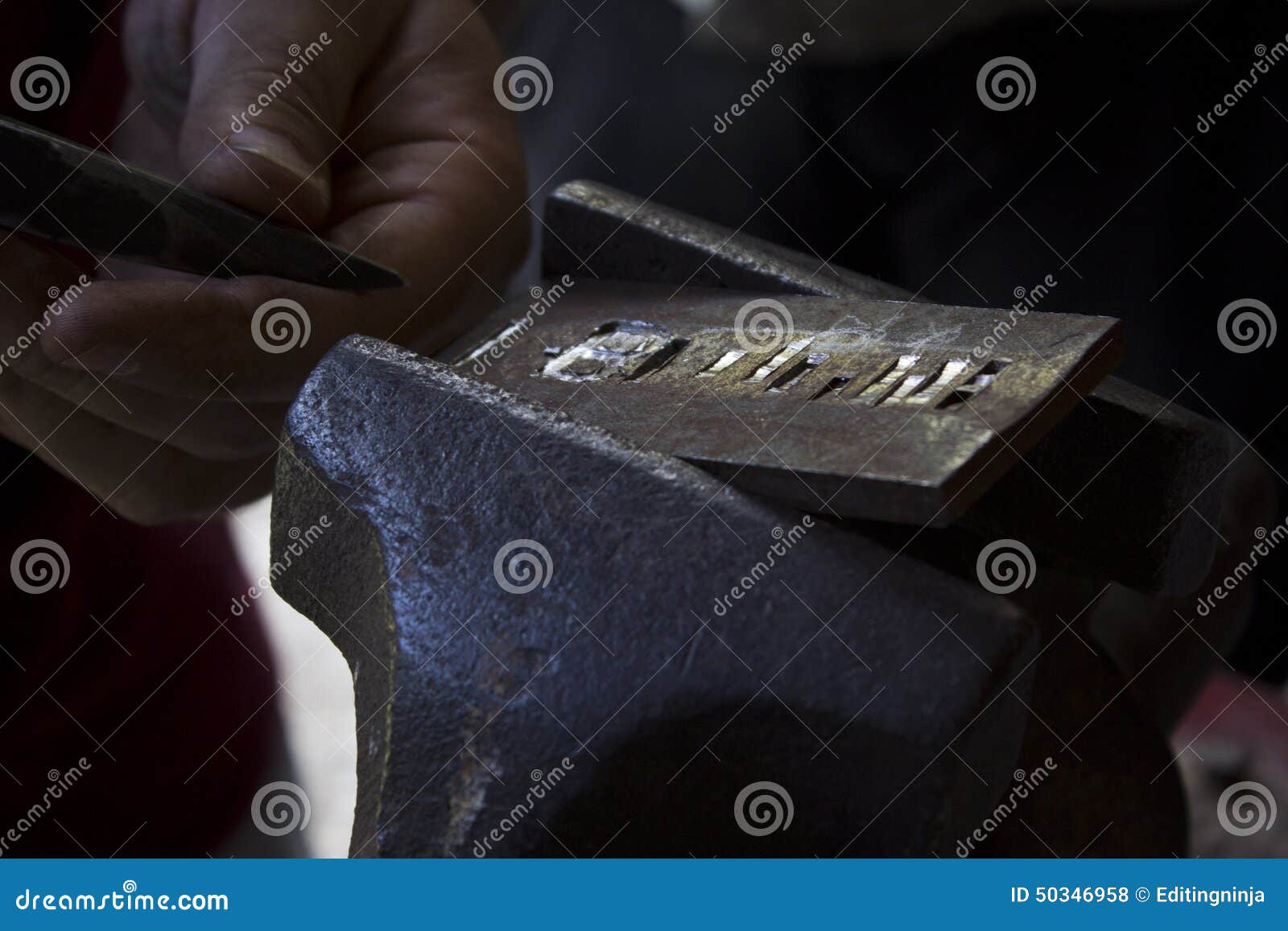 Chiseling Metal stock photo. Image of sharp, bleach, knife 50346958