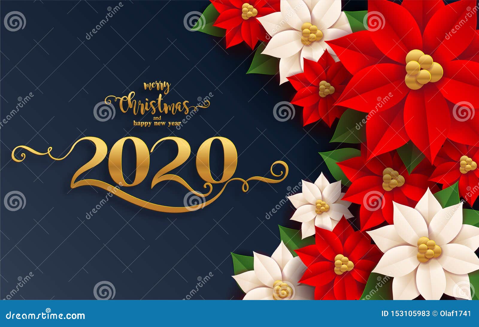 Merry Christmas Greetings and Happy New Year 2020 Stock Vector - Illustration of beautiful