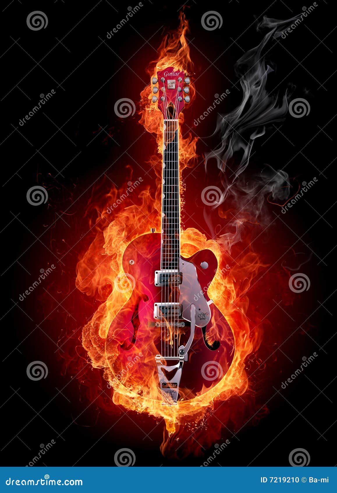 Chitarra Fuoco Chitarra Chitarra Chitarra Elettrica Musicista Musicista Maglia A Manica T-shirt Da Uomo Con Stampa Posteriore