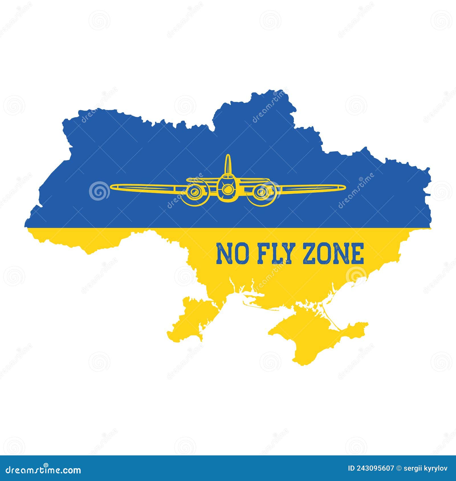 Chiudi Il Cielo Sul Banner Della Mappa Grafica Ucraina. No Fly Zone ...
