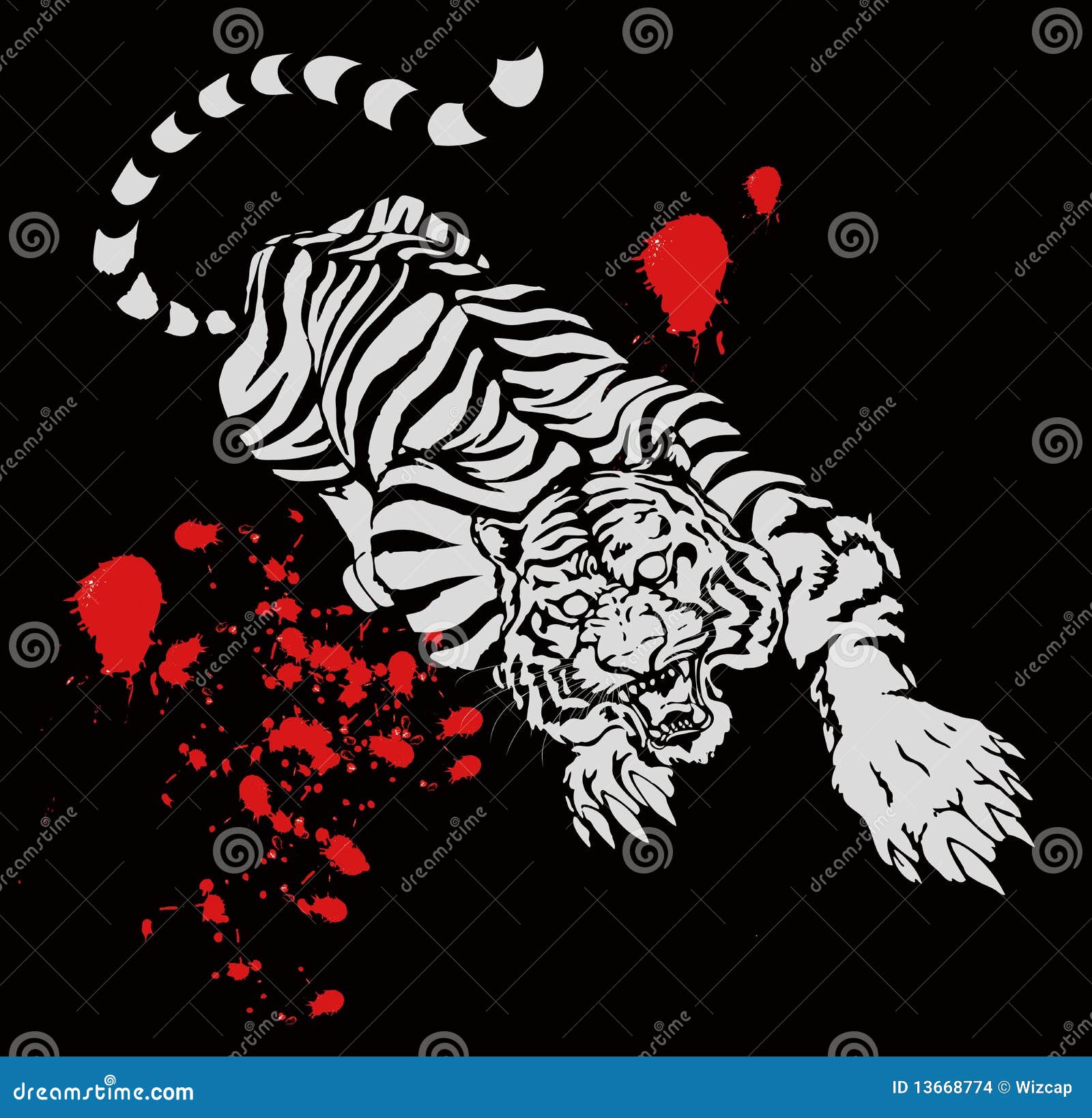 Chiński tygrys. Antycznych chińskich szczęsliwych potworów w nowym stylu symbolu tygrysa rok