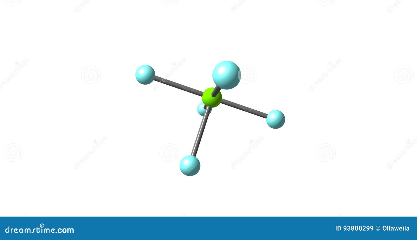 Chlorine Pentafluoride Molecular Structure Isolated on White Stock