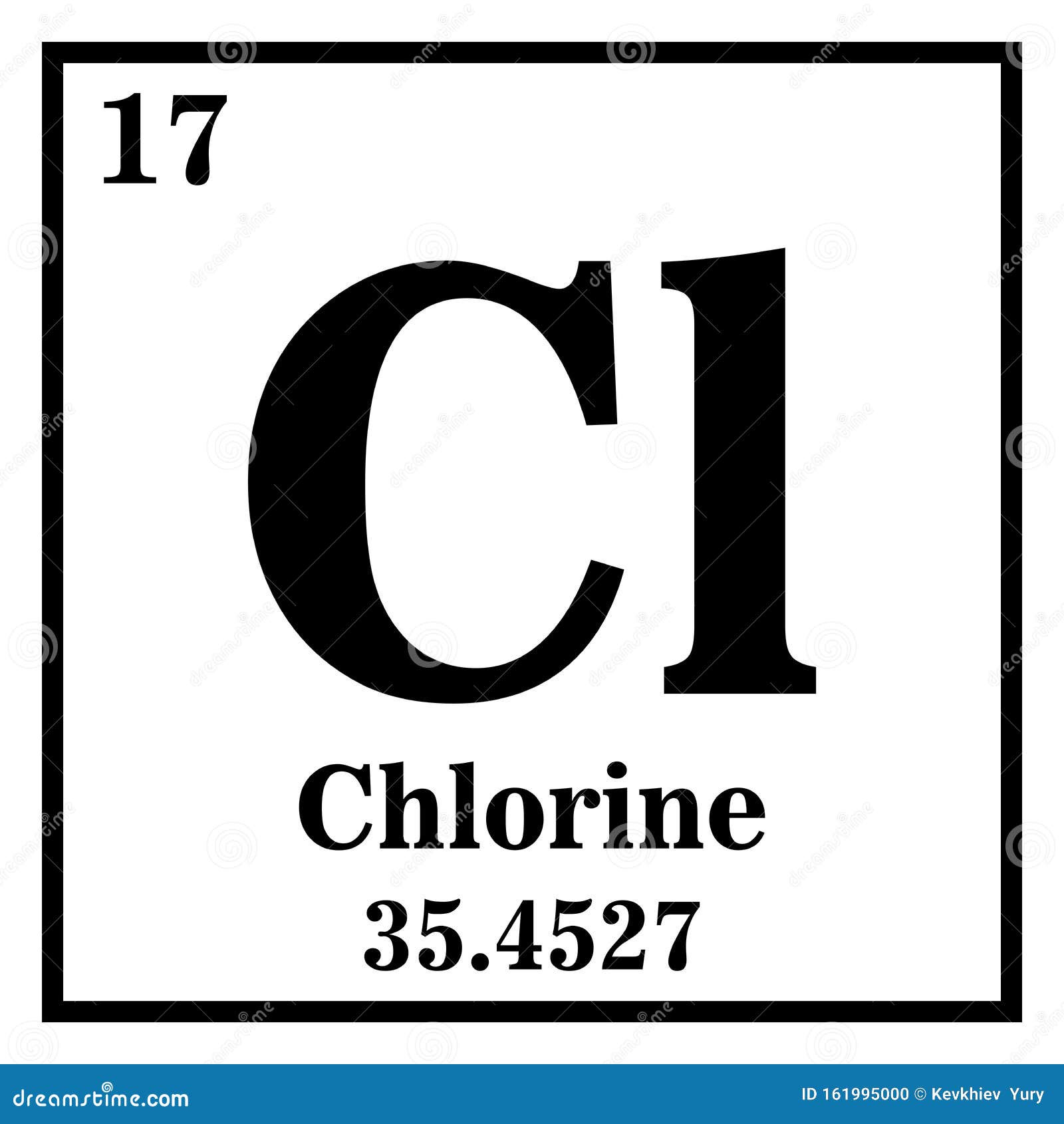 Chlorine Periodic Table Of The Elements Vector Cartoondealer Com