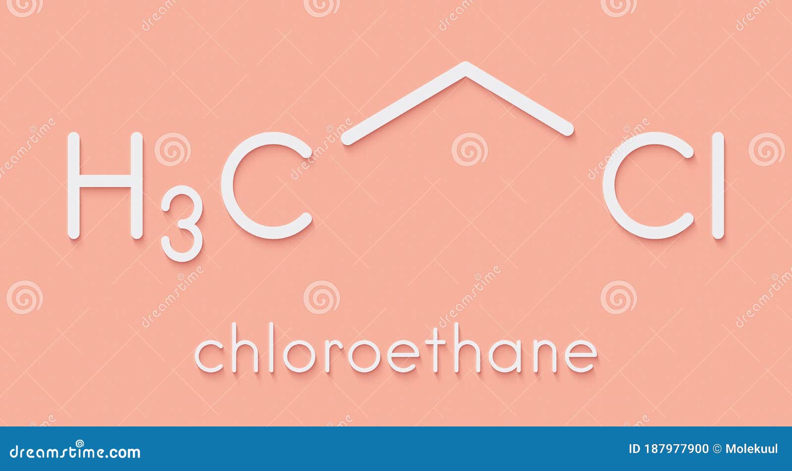 Chloroethane Ethyl Chloride Local Anesthetic Molecule. Skeletal Formula ...