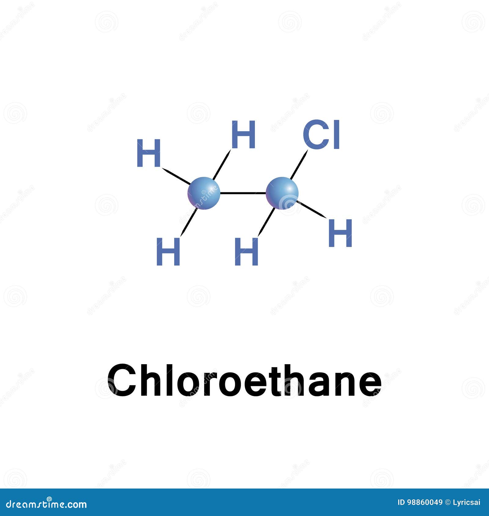 Chloroethane or Monochloroethane Stock Vector - Illustration of aerosol ...