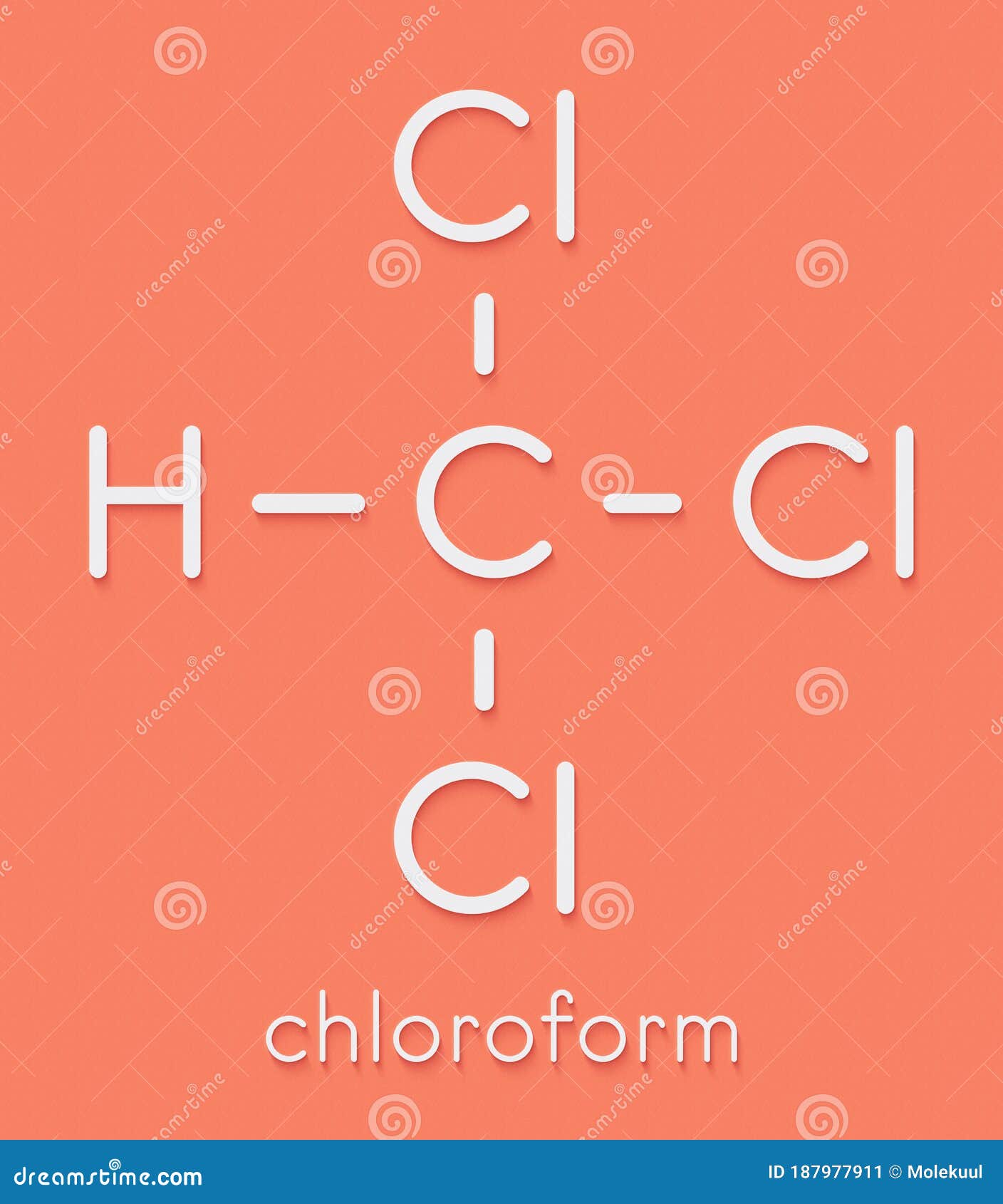 Chloroform Solvent Molecule. Skeletal Formula. Vector Illustration ...