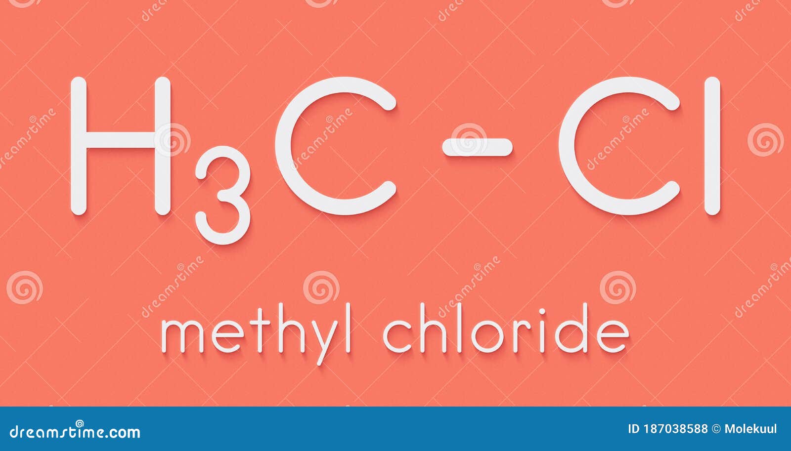 Chloromethane Methyl Chloride Molecule. Skeletal Formula. Stock ...