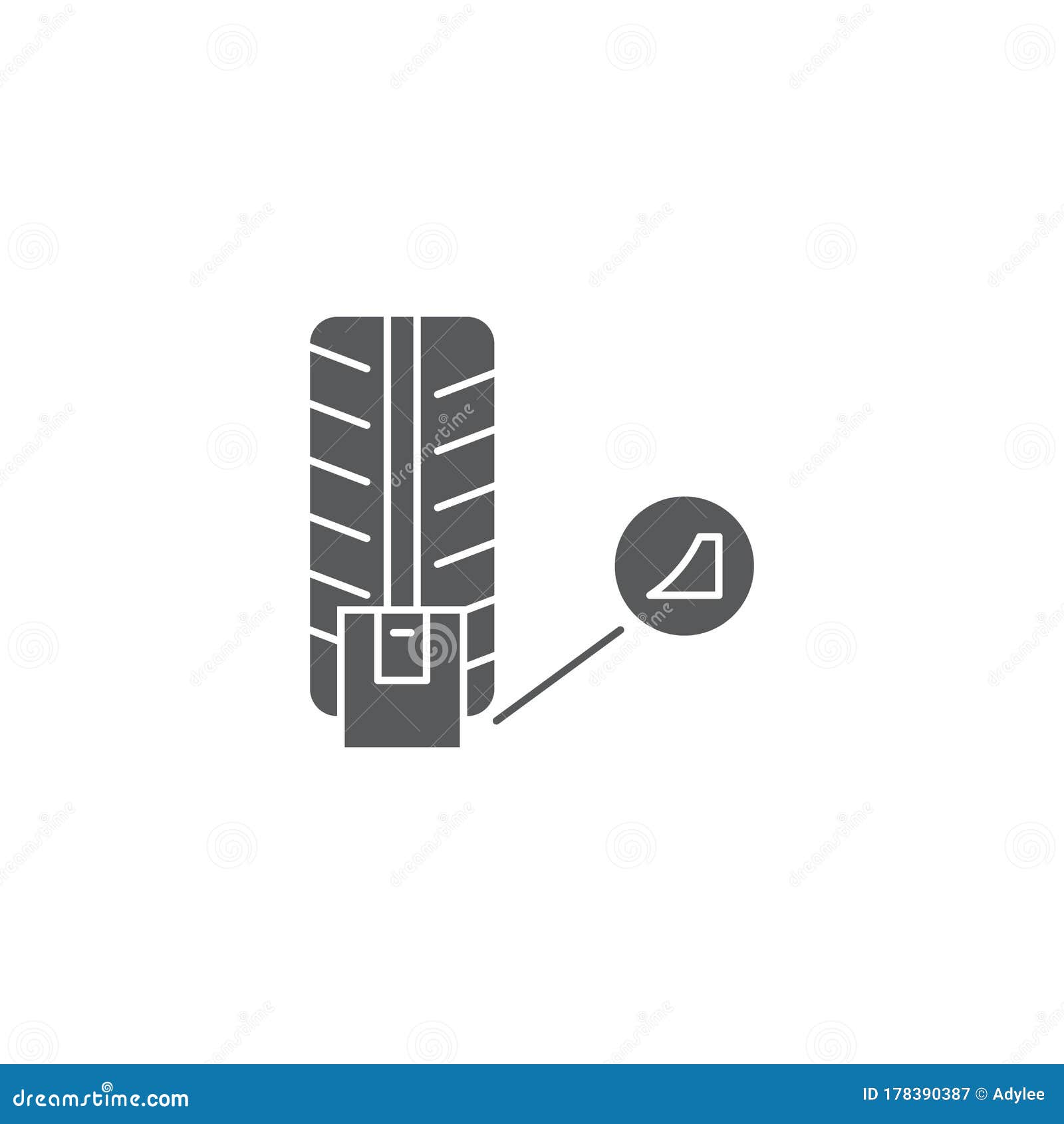 chocked wheel  icon   on white background