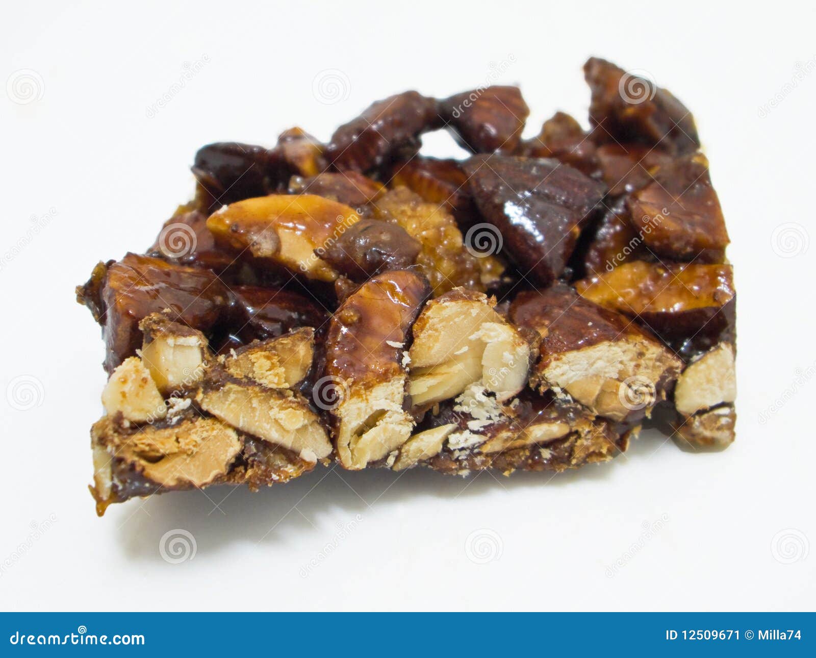 Chocolate almond nougat . stock image. Image of cuisine 12509671