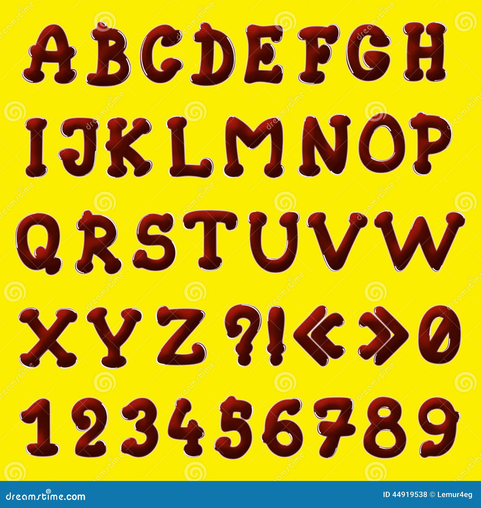 Chocolate alphabet stock vector. Illustration of brown 44919538