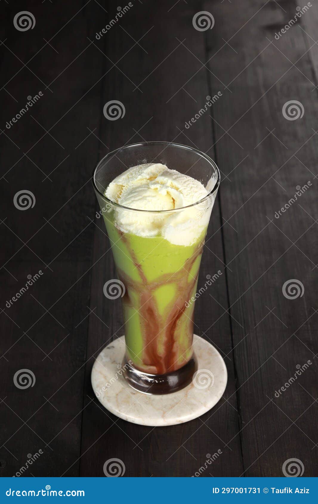 Chocolate Avocado Juice with Vanilla Ice Cream Stock Image Image of