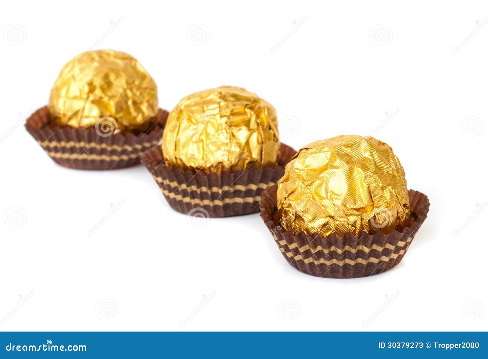 Chocolate Balls Wrapped In Gold Foil Stock Image ...