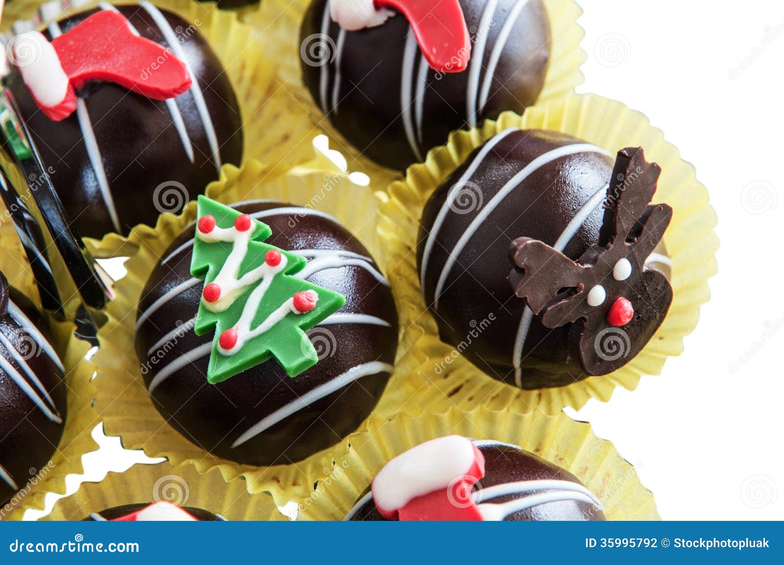 Chocolate balls Christmas stock photo. Image of coconut 35995792