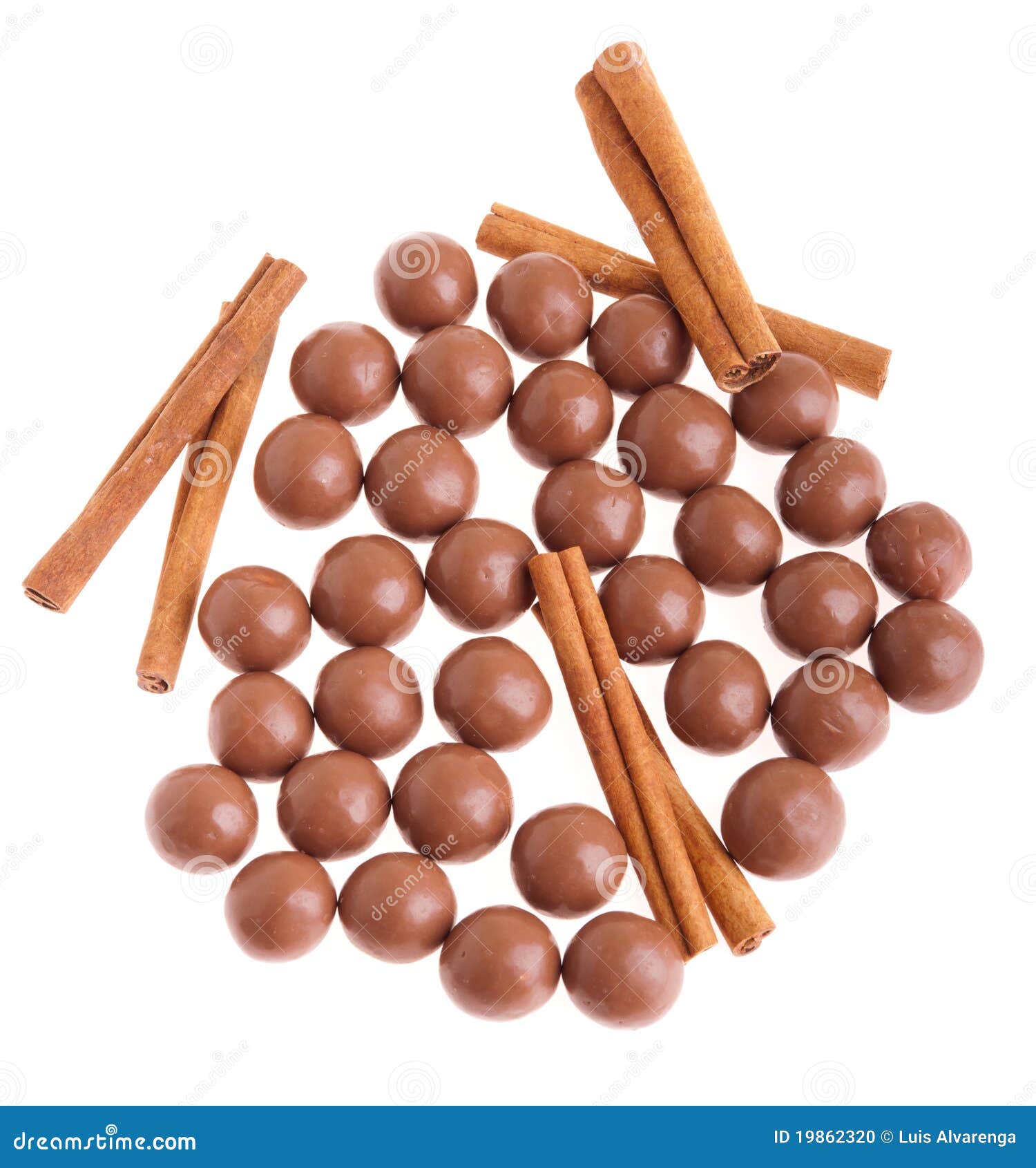 Chocolate Balls And Cinnamon Sticks Stock Photo Image of candy, brown 19862320