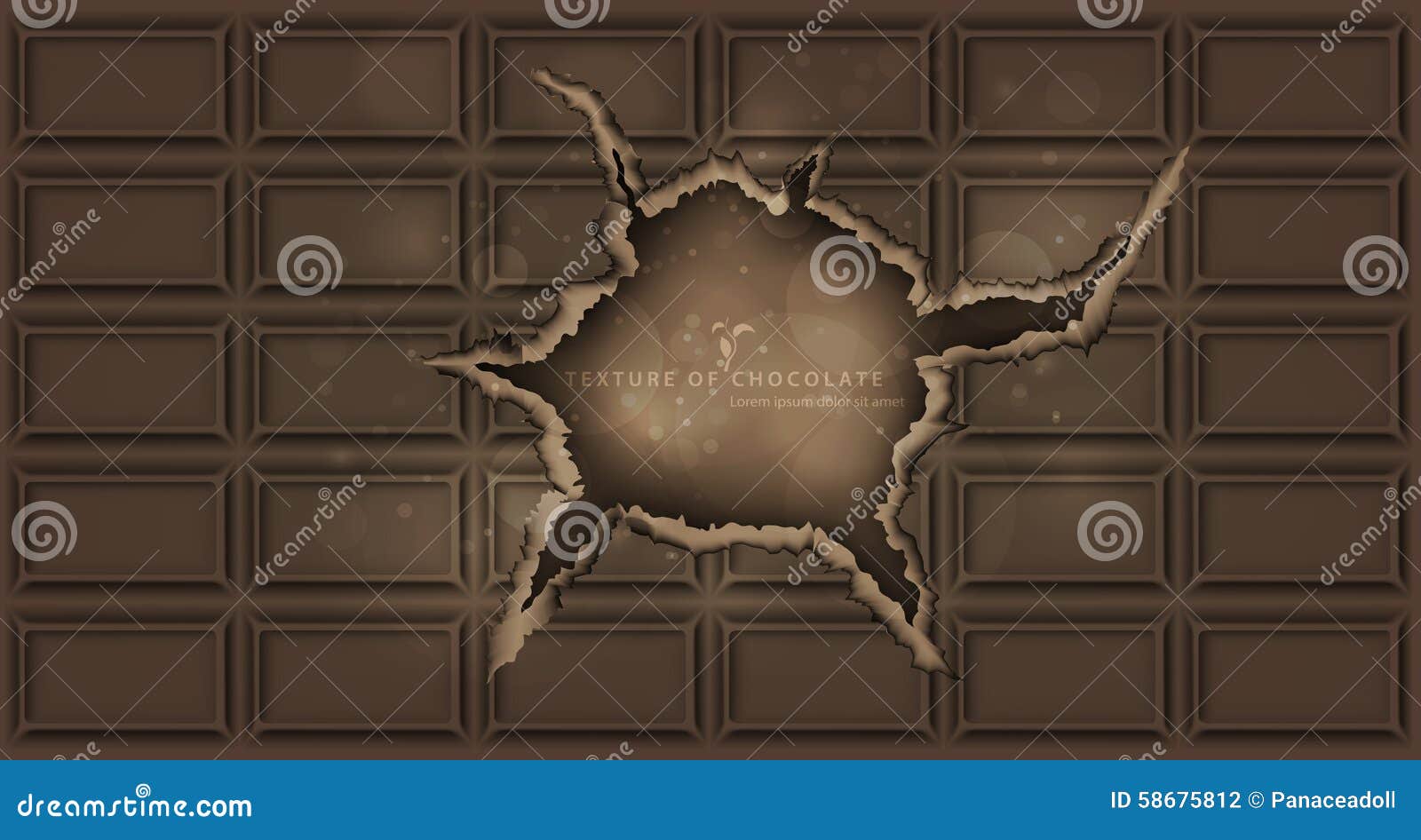 Chocolate Bar with a Hole Chocolate Background Stock Vector