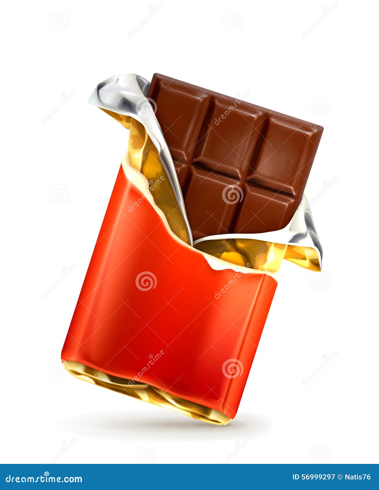 Chocolate bar illustration stock vector. Illustration of foil - 56999297