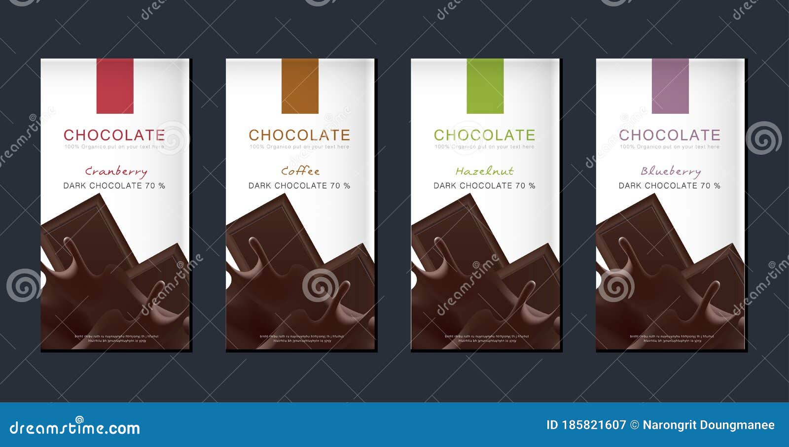 Chocolate Bar Packaging Set. Trendy Luxury Product Branding Template