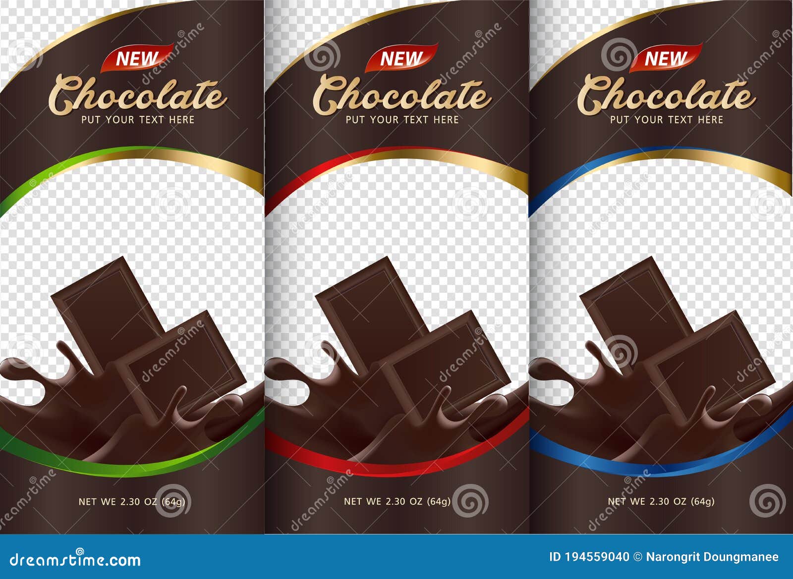 Chocolate Bar Packaging Set. Trendy Luxury Product Branding Template