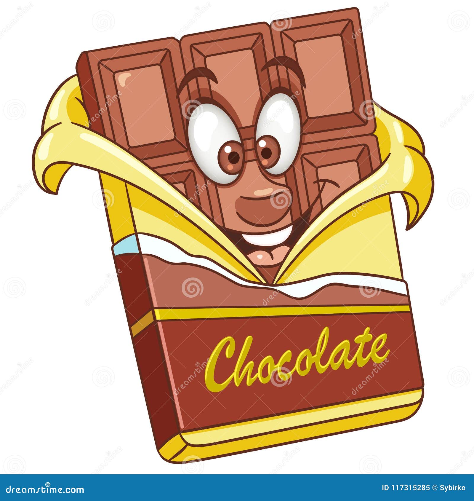 Cartoon chocolate bar stock vector. Illustration of diet - 117315285