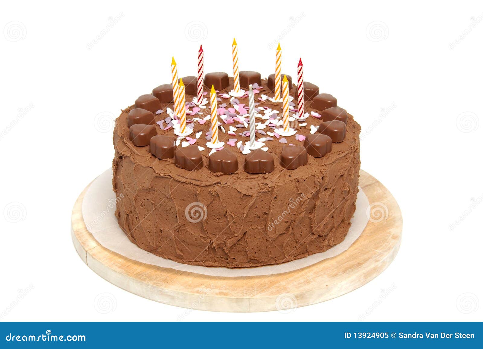 Chocolate birthday cake stock image. Image of tart, confectionery