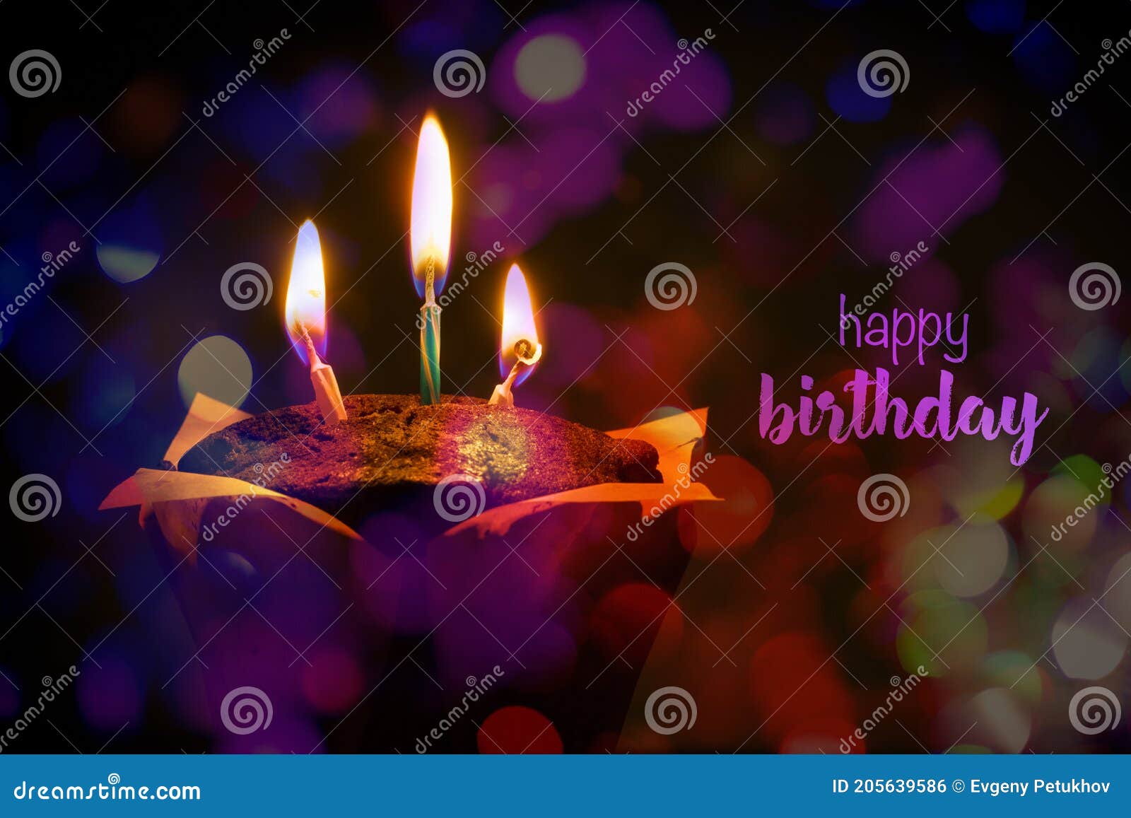 Chocolate Birthday Cake with a Candle. Stock Photo Image of food