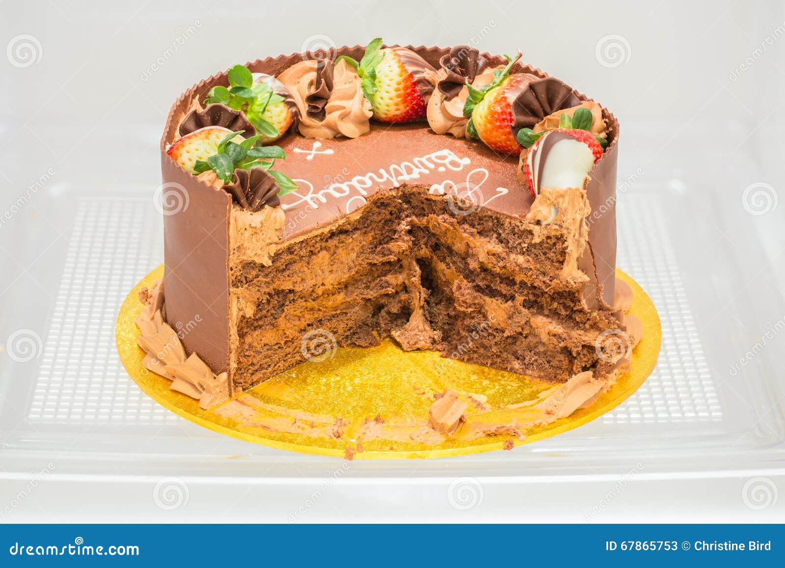 Chocolate Birthday Cake Partly Eaten In A Refigerator Stock Image Image Of Icing Strawberry Chocolate Birthday Cake Partly Eaten In A Refigerator Stock Image Image Of Icing Strawberry