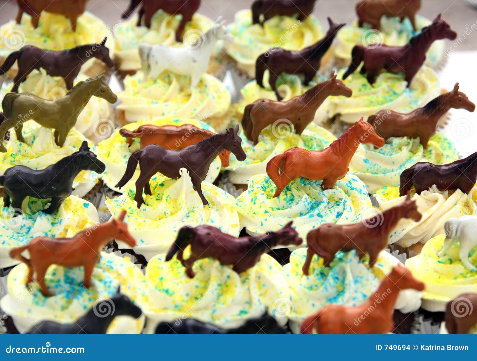 chocolate birthday cupcakes decorated with horse theme
