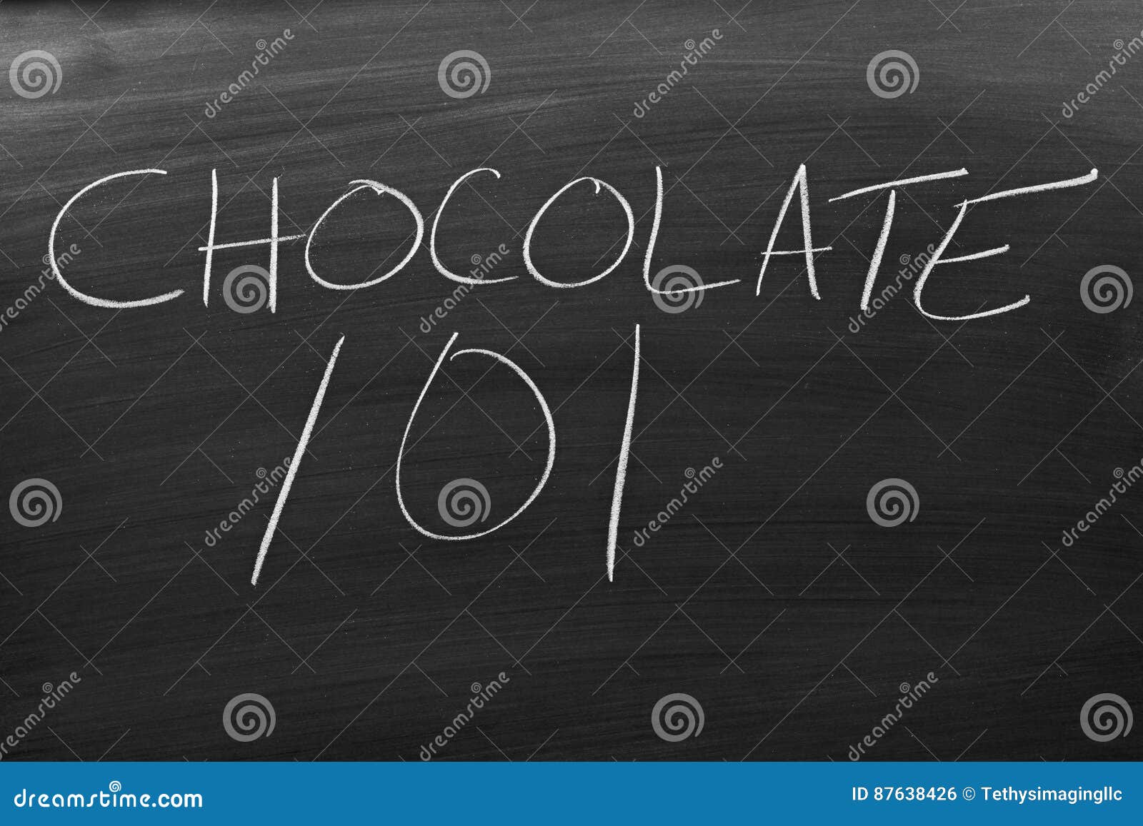 Chocolate 101 on a Blackboard Stock Photo Image of basic, black 87638426