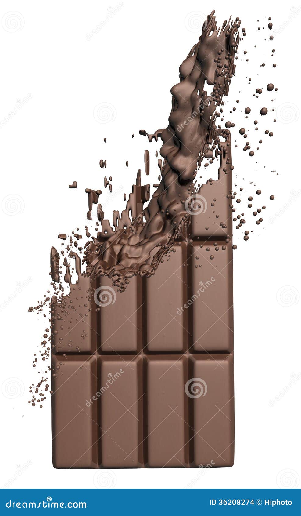 Chocolate Blocks Splashing Into A Liquid Chocolate Splash Burst Royalty