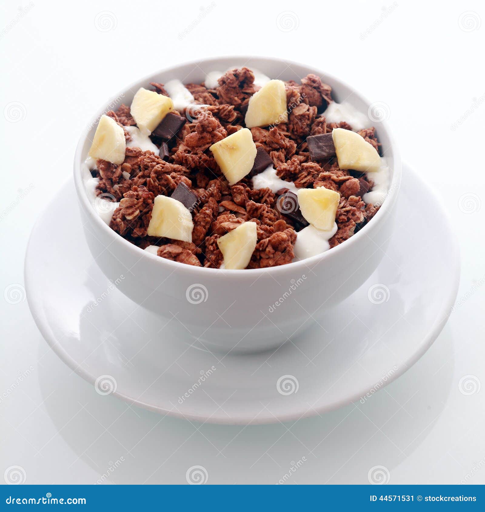 milk with granola Breakfast Banana Stock Cereal Diced Chocolate Fresh With milk with granola Breakfast Banana Stock Cereal Diced Chocolate Fresh With