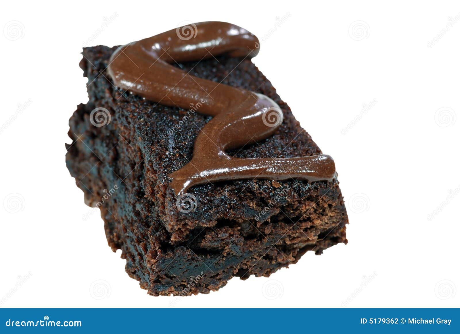 Chocolate Brownie with Icing Stock Photo Image of baked, pastry 5179362