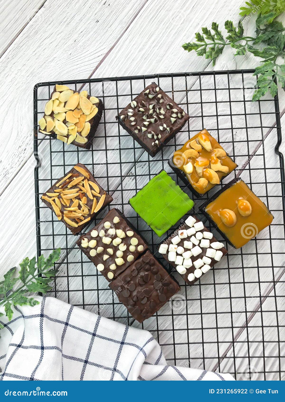 Chocolate Brownie with Various Topping Stock Photo Image of bakery