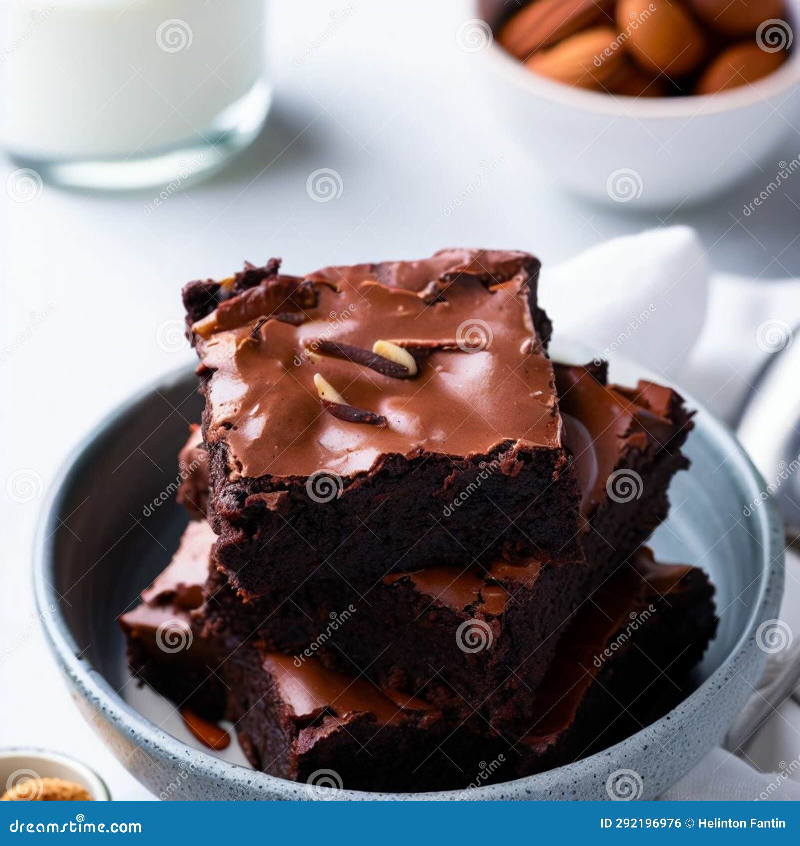 Chocolate Brownies with Nuts Stock Photo Image of cake, torte 292196976