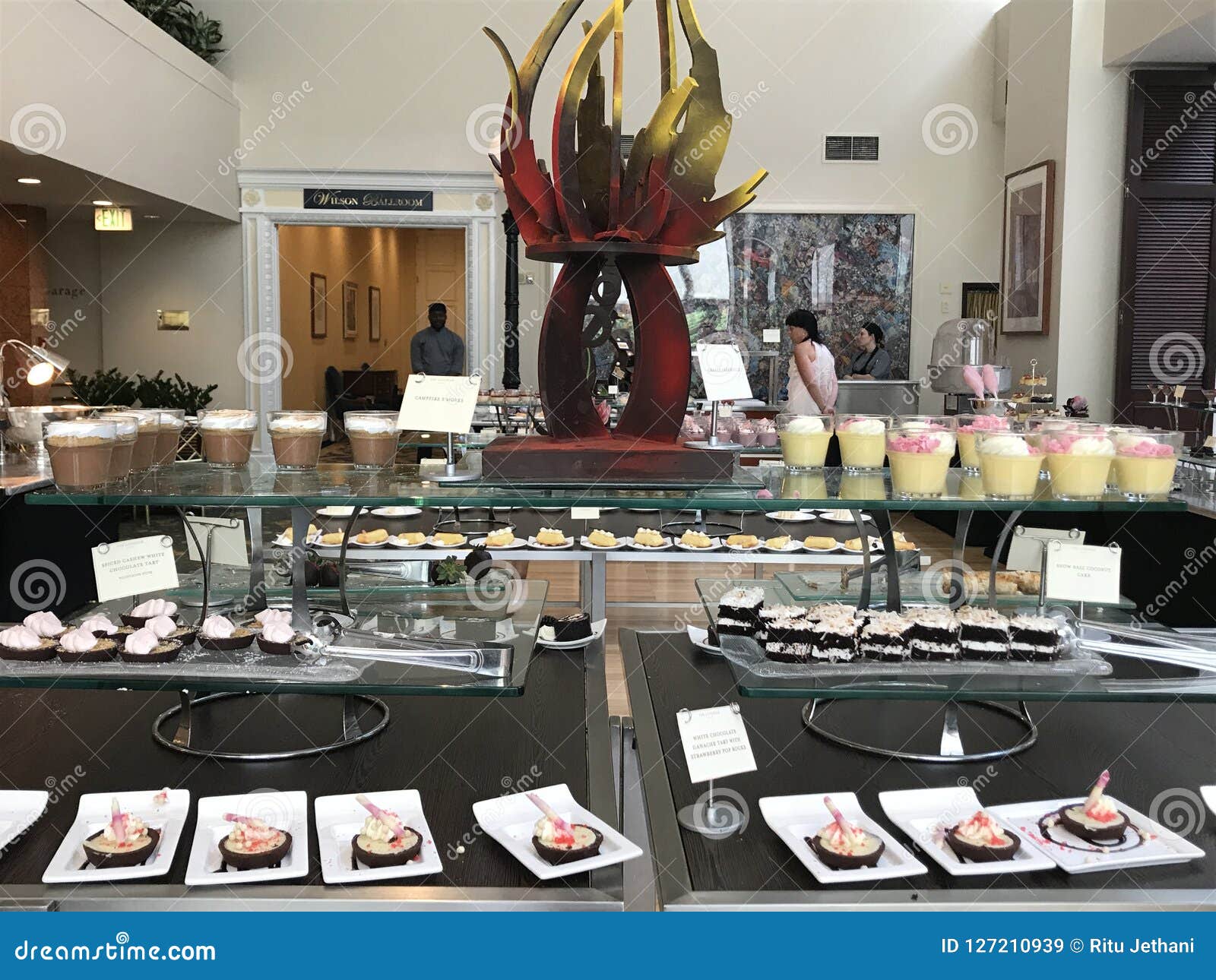 Chocolate Buffet at Café Fleuri in Langham Hotel in Boston, Massachusetts Editorial Stock Image