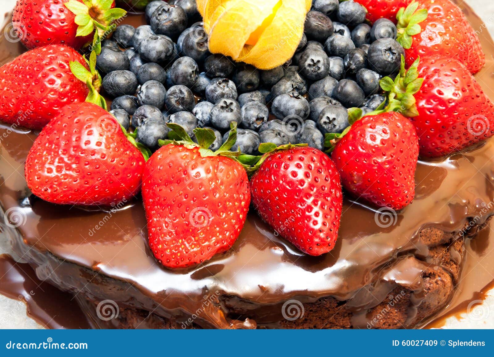 Chocolate Cake with Berries Stock Image - Image of angle, glazed: 60027409