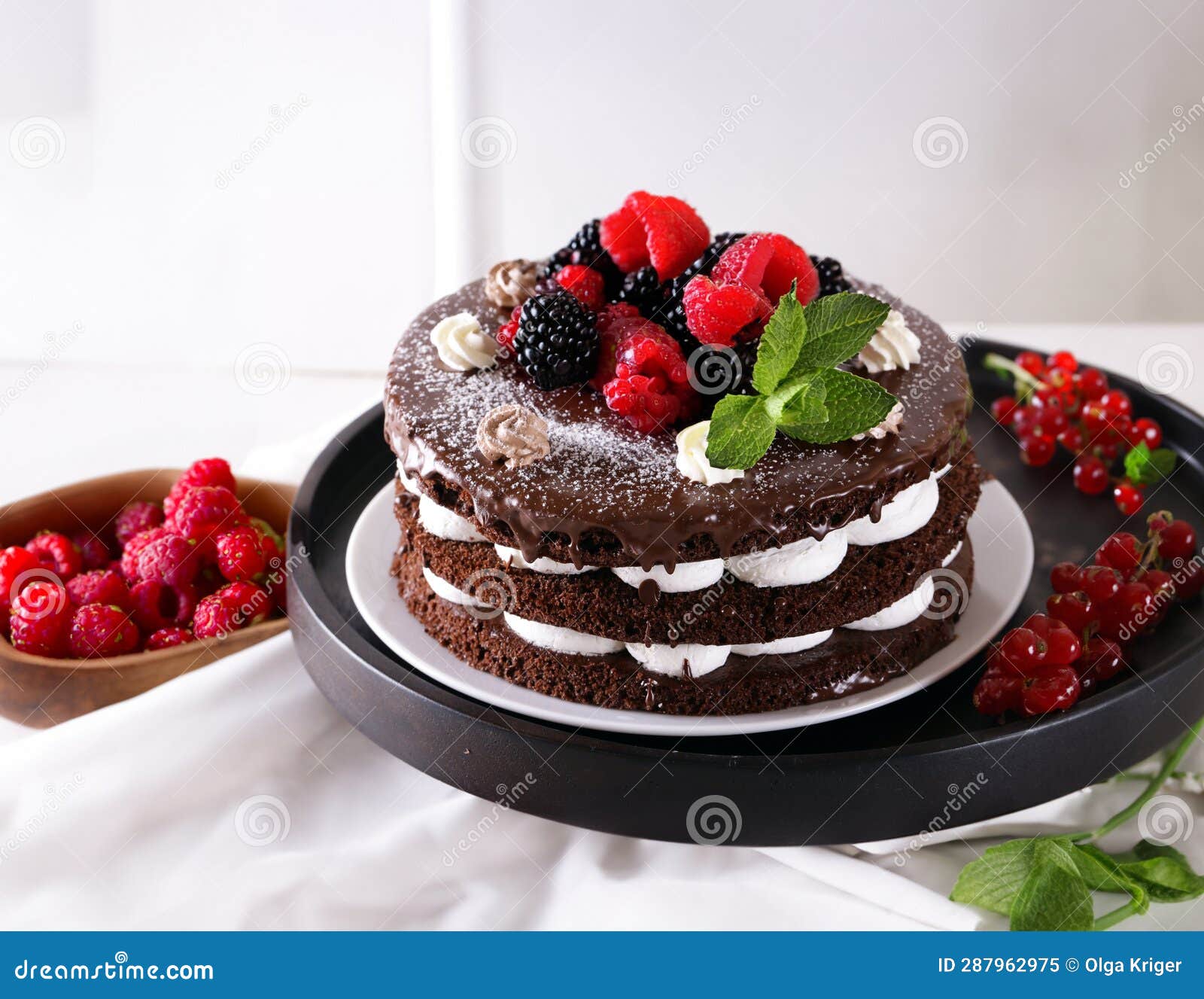 Chocolate Cake with Butter Cream Stock Image Image of birthday, sweet