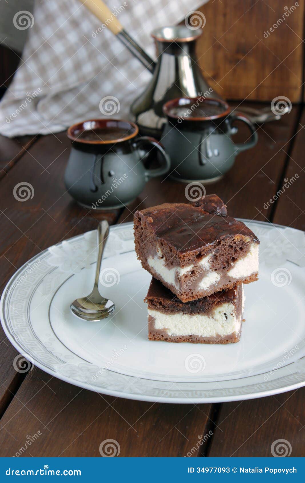 Chocolate Cake with Cottage Cheese Stock Image Image of food, brown