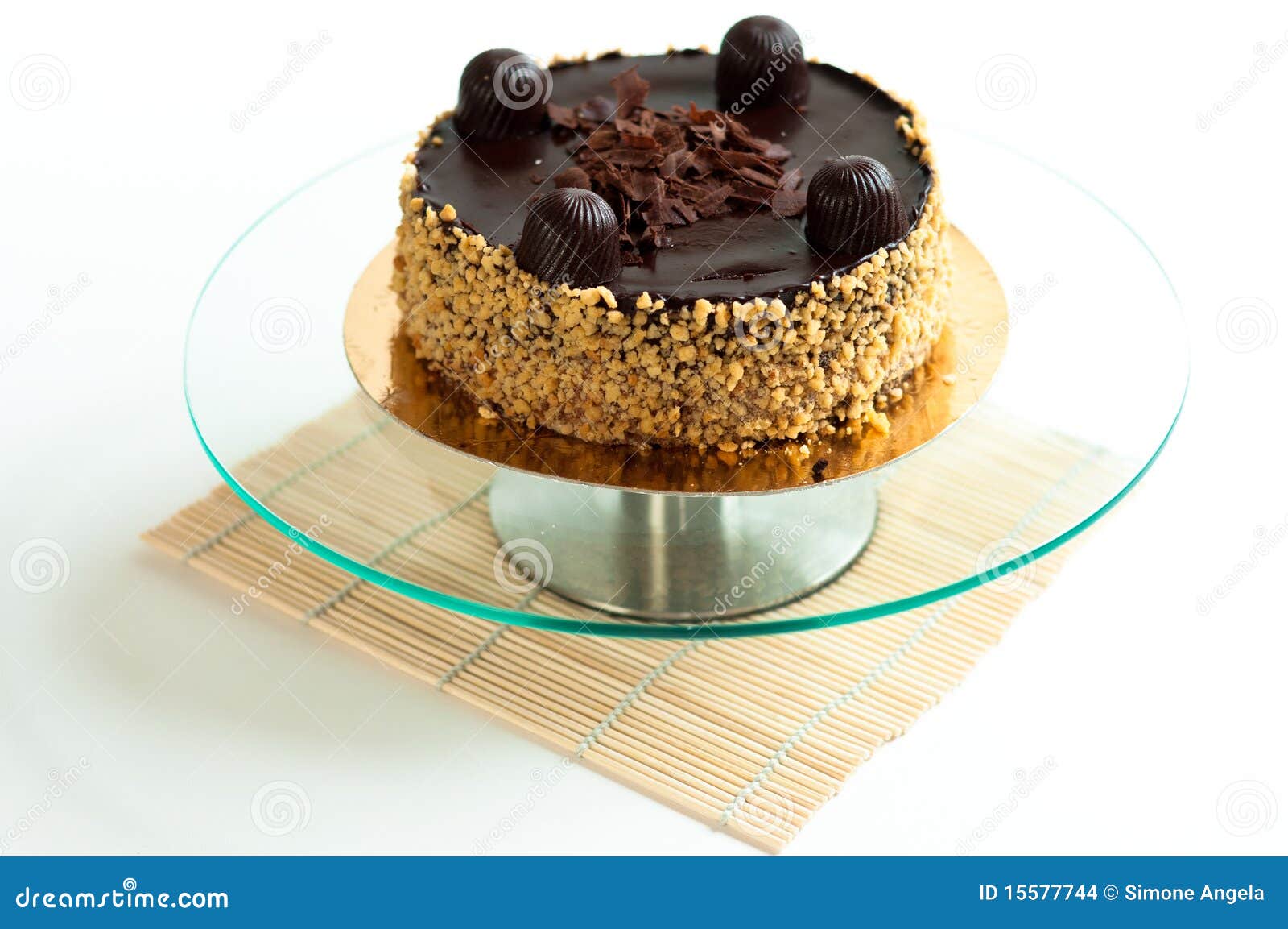 Chocolate Cake with Nuts Isolated Stock Photo Image of fresh