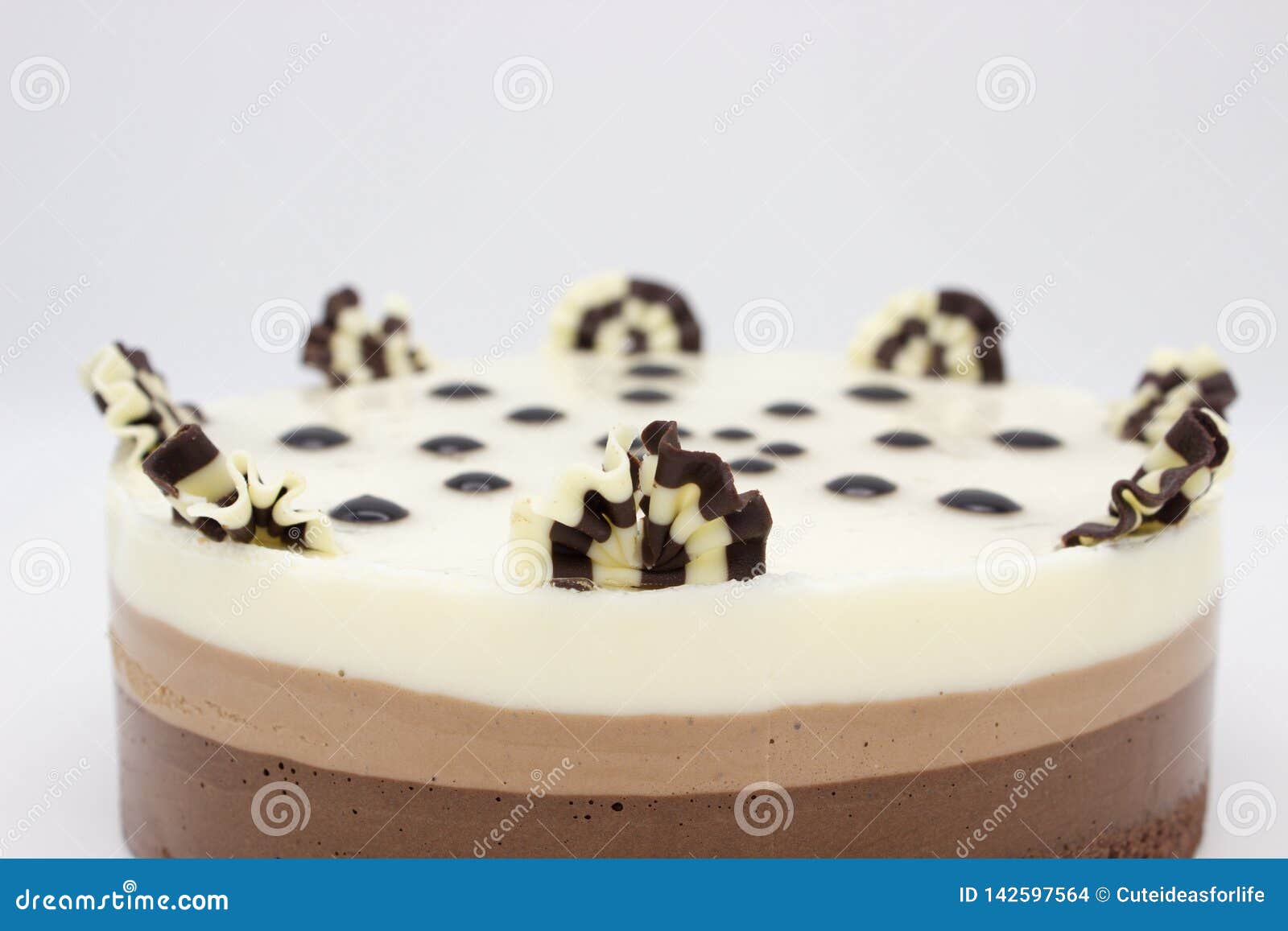 Chocolate Cake. Cake of Several Varieties of Chocolate Black, Milk and